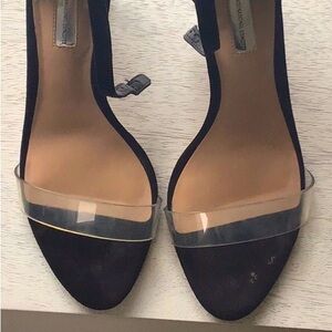 INC Kivah Clear Block Heel Two-Piece Sandals